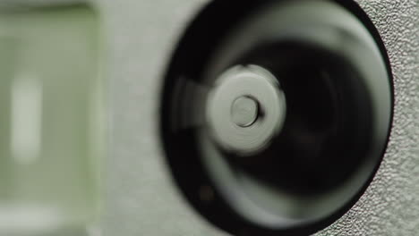close-up of an audio cassette mechanism