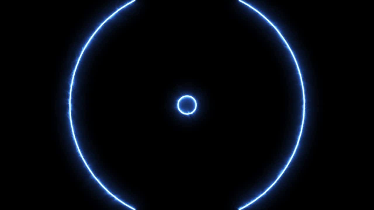 círculo misterioso azul ciclo de efecto de superposición de ondas de energía de luz