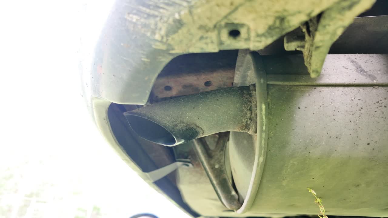 Exhaust fumes coming out of the car's exhaust pipe