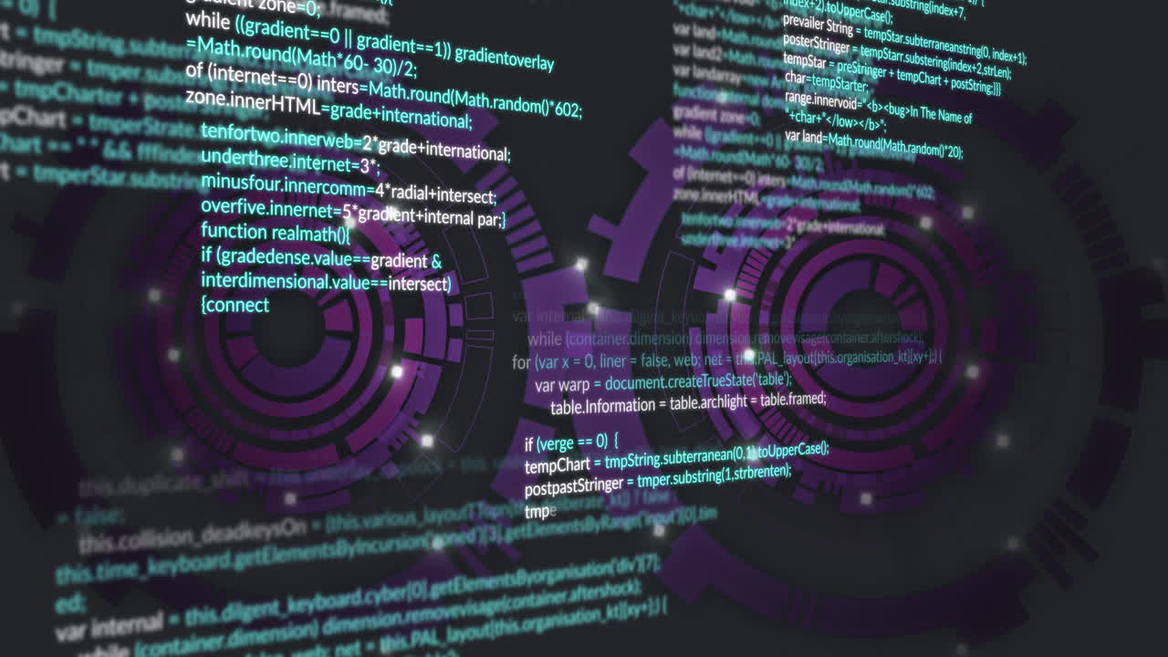 animatie van scanscope en gegevensverwerking op zwarte achtergrond