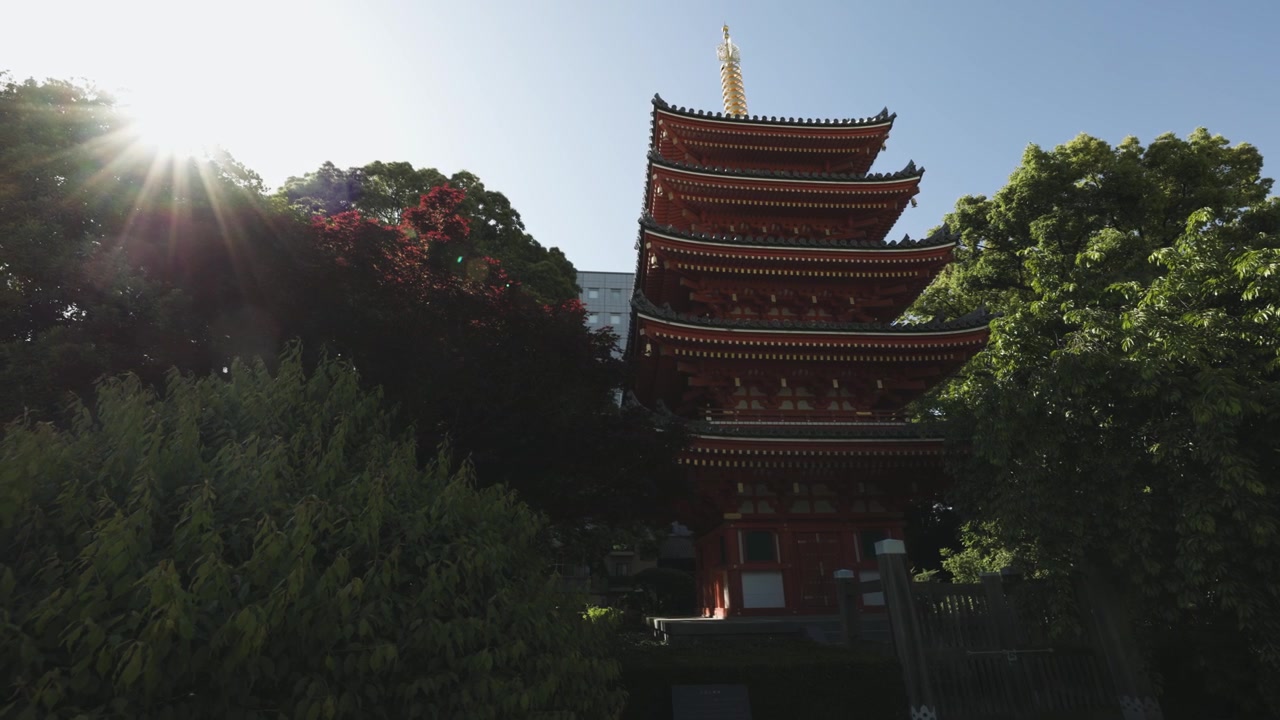 Pagode ved Tochoji-templet, cinematisk.