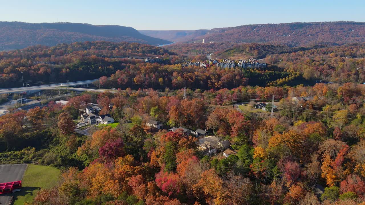 Aerial view of Stringers Ridge Park in Hill City neighborhood of Chattanooga Tennessee, USA