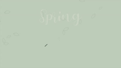 Spring-text-and-green-leaves-on-retro-fashion-background