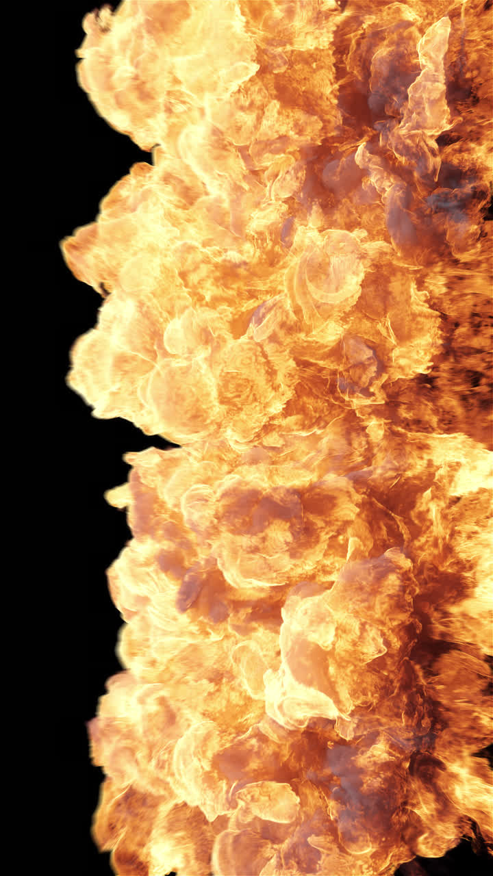 Esplosioni dinamiche di fuoco e fumo con canale Alpha
