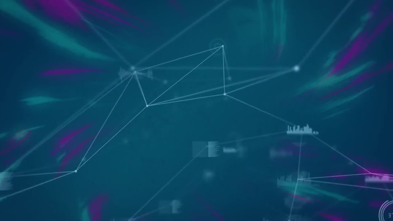 animación de la red de conexiones sobre fondo azul