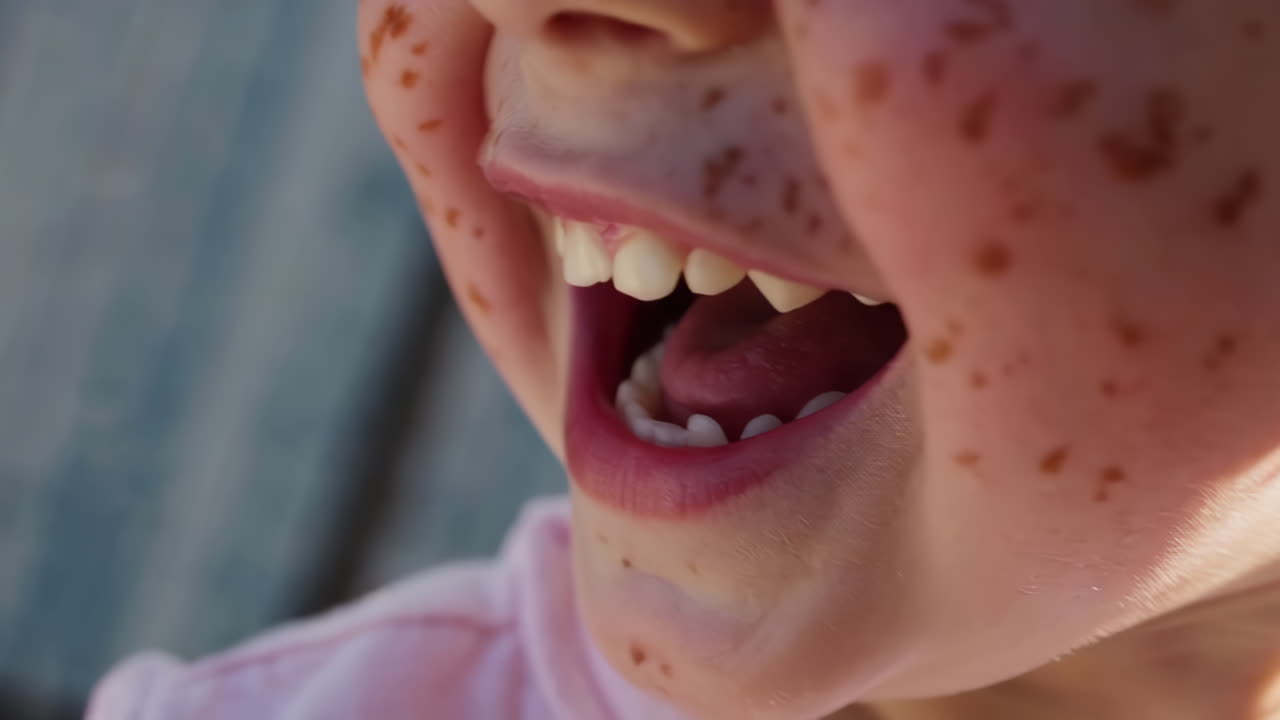 Close-up of a Child with Freckles Smiling