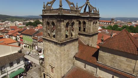 aerial view from historic city center in braga city portugal