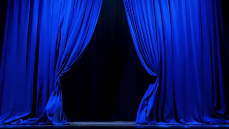blue stage curtains