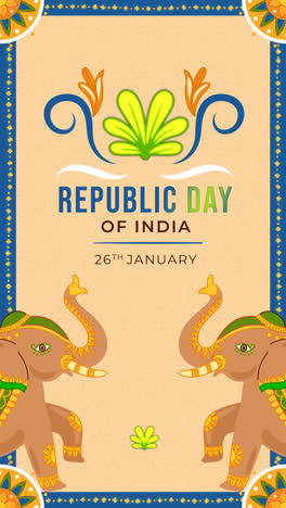 motion graphic of flat horizontal banners set for republic day celebration