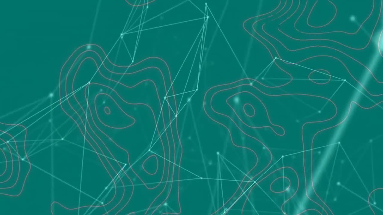 animación de la red de conexiones sobre fondo verde