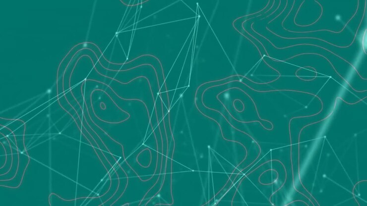 Animation of network of connections on green background