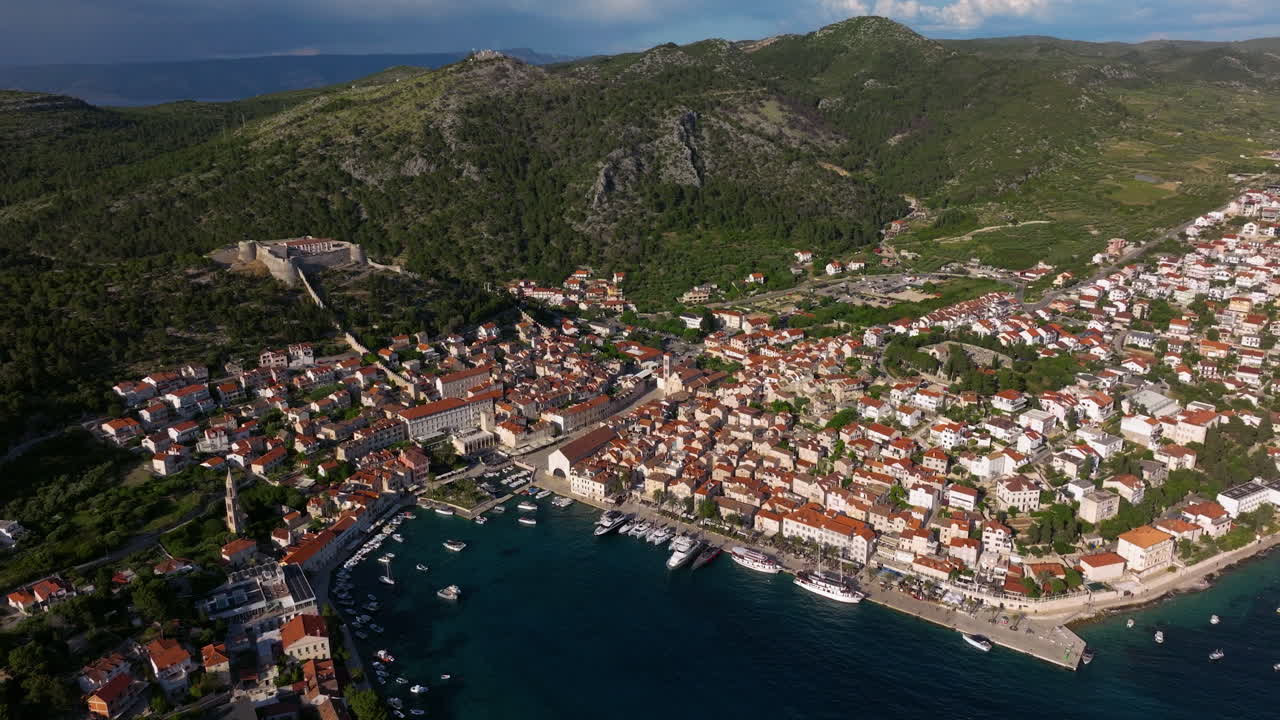 Aerial View Of Fortica Fortress In Hvar Town, Croatia.