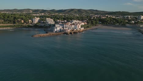 luxurious resort on costa dorada spain in roc sant gaieta, aerial approach