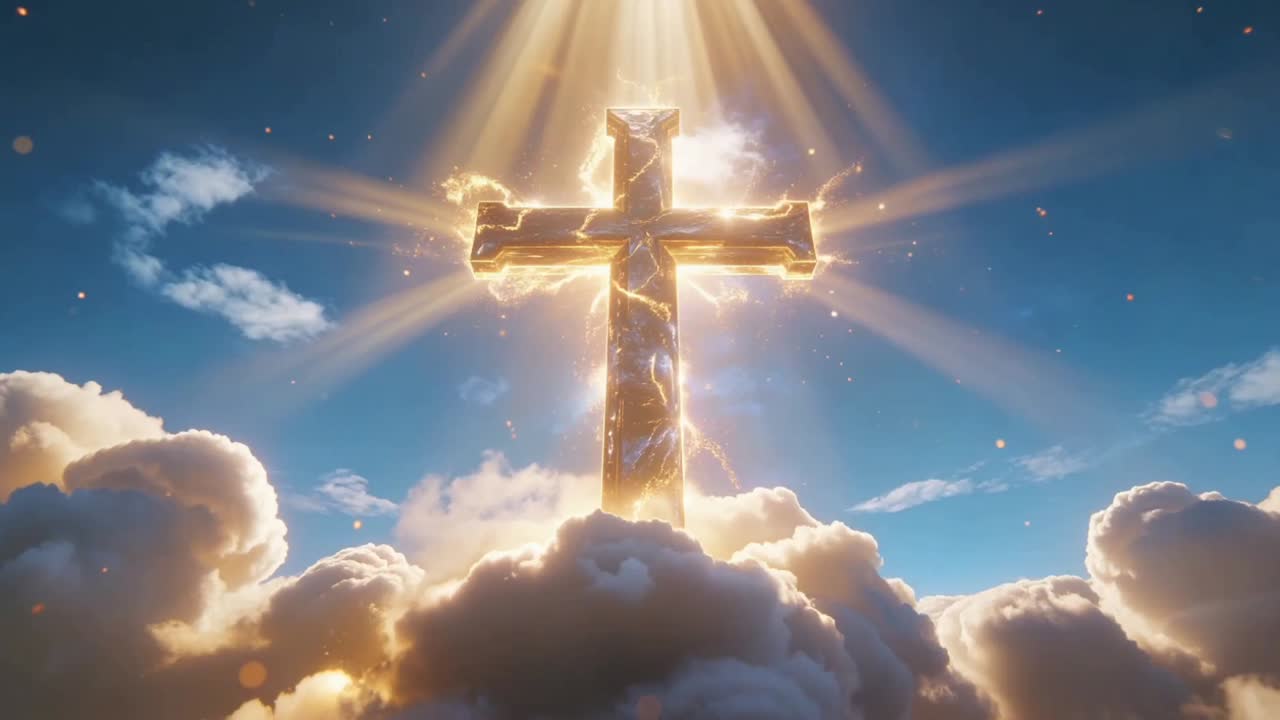 Sfondo di culto con croce cristiana.