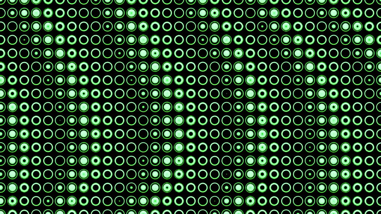 Green Circles Pattern on Black Background