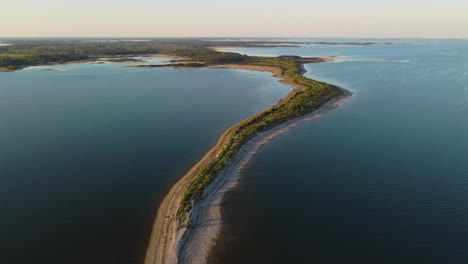 captivating isthmus: stunning drone footage of hiiumaa island's super thin beach - 4k shot