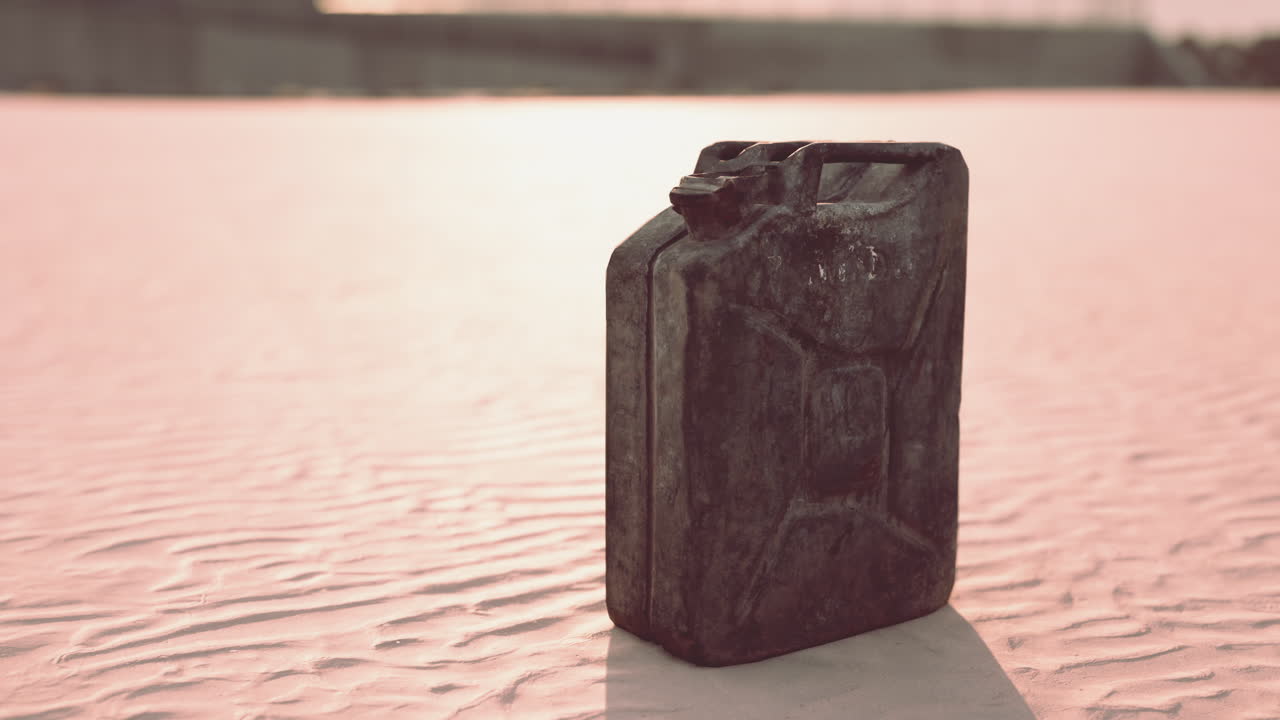 해변 에 있는  ⁇ 은 연료 캔