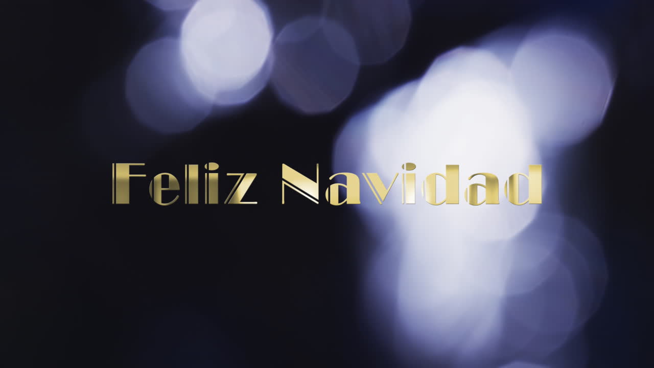 animación del texto de feliz navidad sobre manchas púrpuras de fondo claro