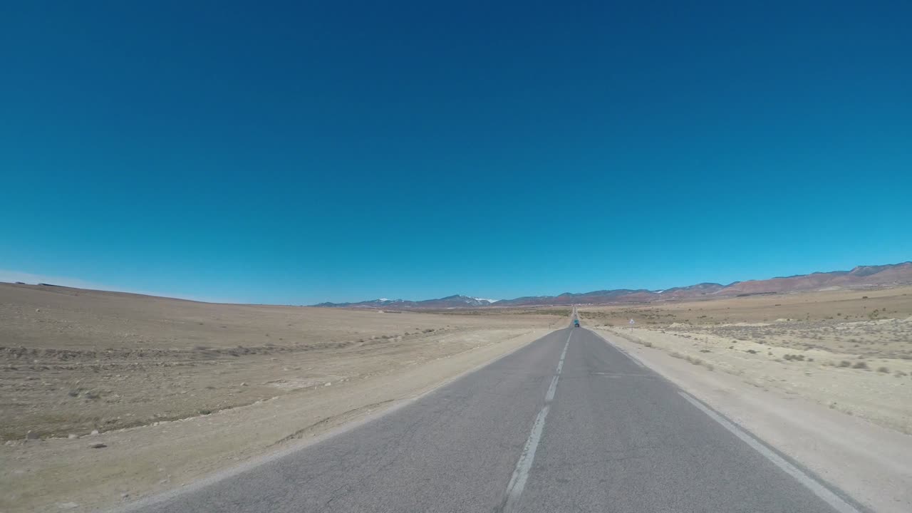 POV Camera car on empty mountain road