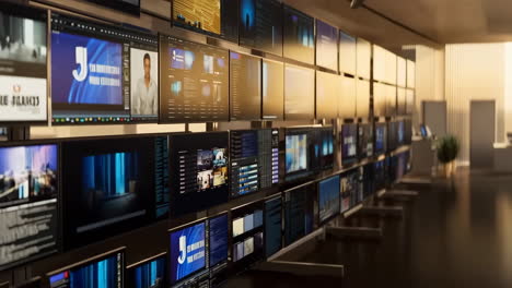 modern control room with multiple video walls and data displays