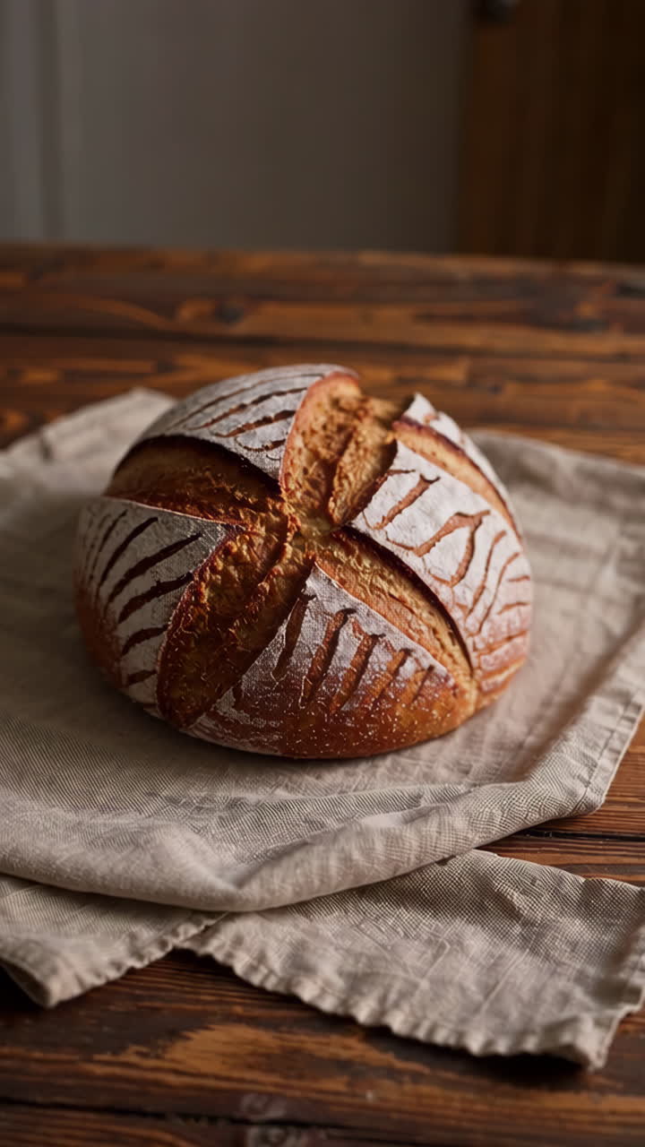 pan artesanal en una mesa de madera