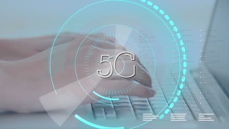 5g escrito en el medio de un círculo futurista