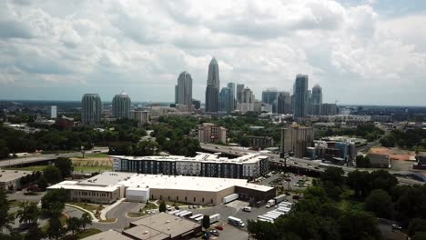 aerial 4k of charlotte nc skyline