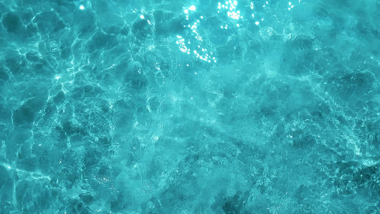 푸른 열대 카리브 해의 위쪽 전망, 텍스처 효과 배경, 파도 움직임 원활한 루프