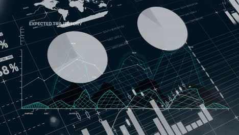 animation of data processing over world map