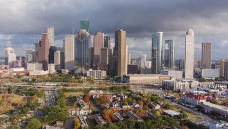 a time lapse establishing shot of downtown houston