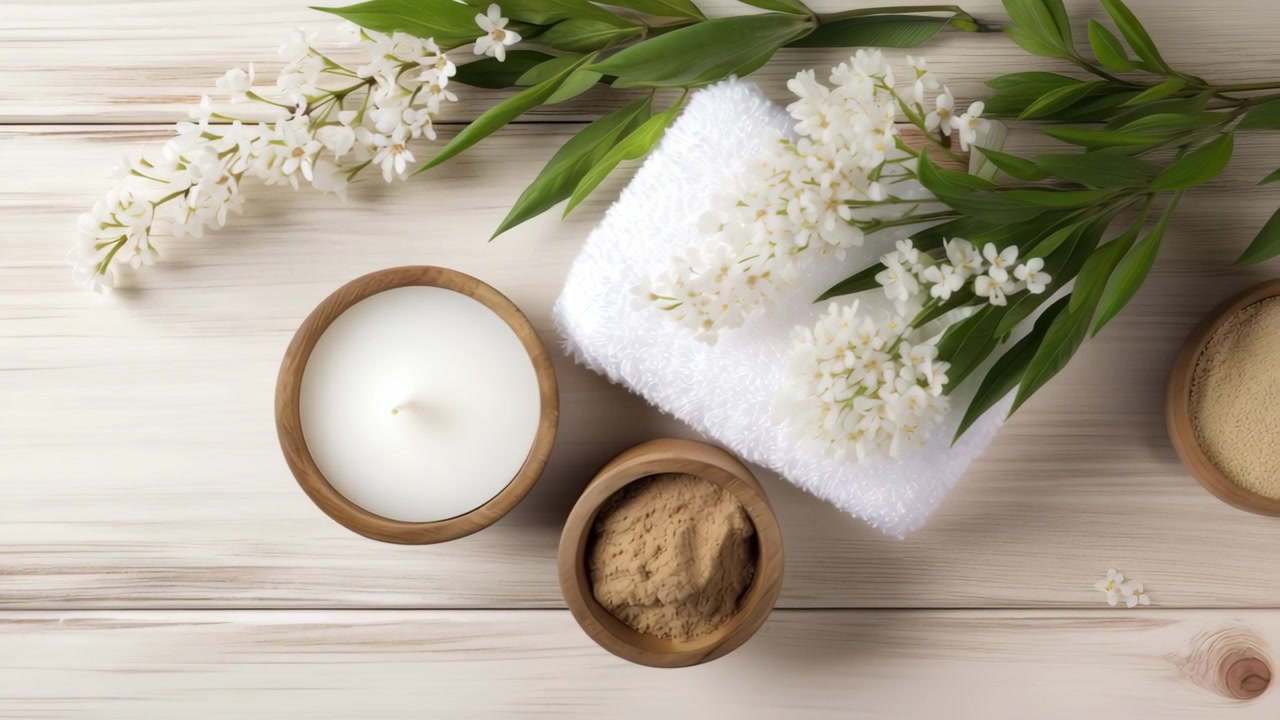 Mum ve Doğal Pudra ile Spa Bakımı Temel Malzemeleri