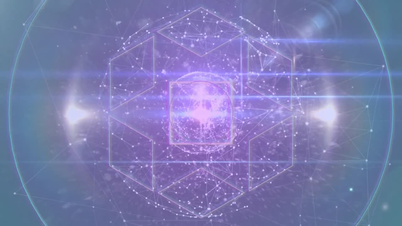 animación de puntos brillantes en un círculo