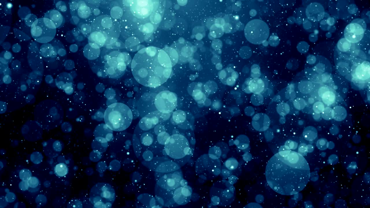 частицы голубой пыли абстрактный свет боке движущиеся заголовки кинематографический фоновый цикл
