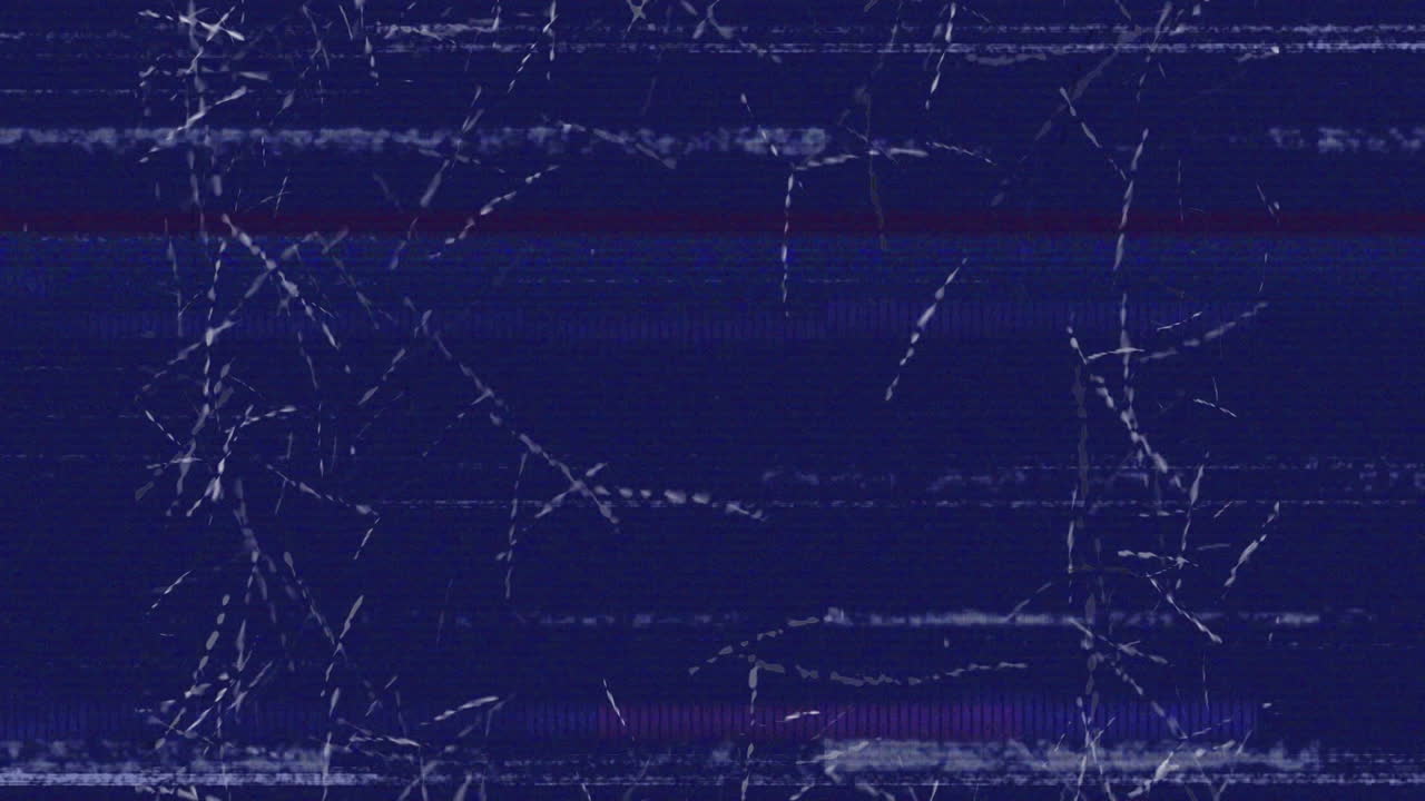 animación de la pantalla chisporroteando en fondo azul