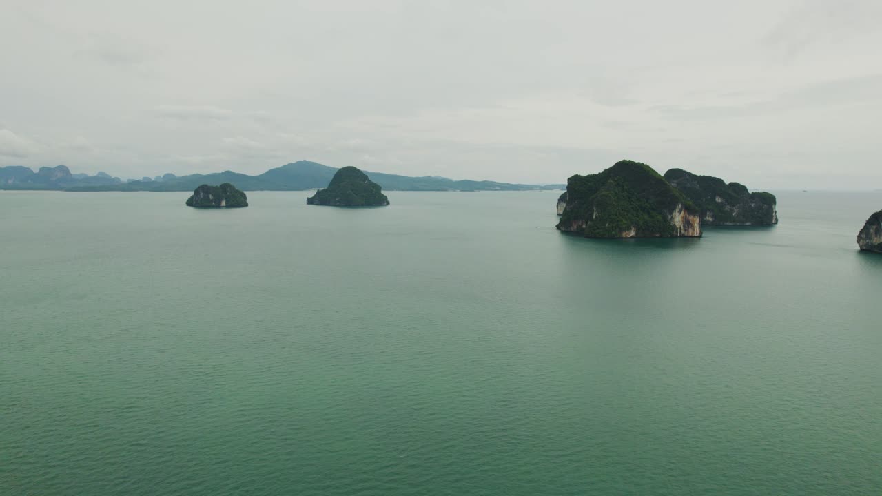 Thailand's Paradise Islands in the Andaman Sea with Turquoise Waters near Krabi and Phuket with an Aerial Drone View