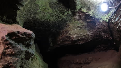 an inside view of a cave