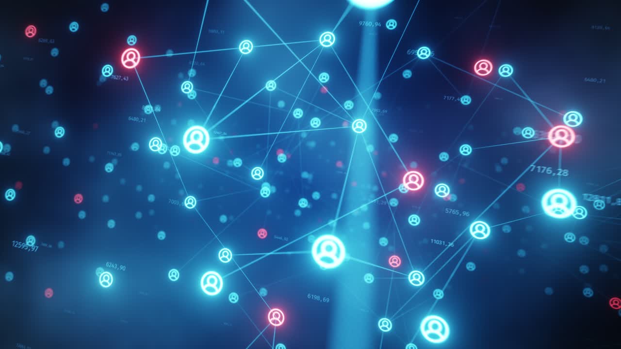 red global de personas y conexiones