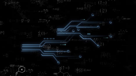 animation of digital data processing over computer circuit board