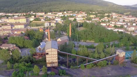lavadero de carbón antiguo en vista aérea de palencia