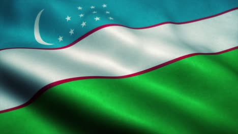 uzbekistan flag waving in the wind. national flag of uzbekistan. sign of uzbekistan seamless loop animation. 4k