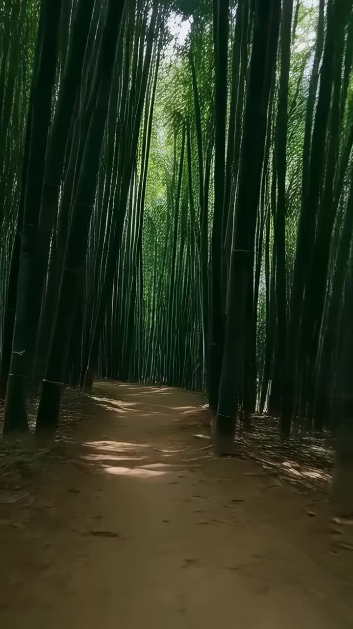 Video verticale: Trail bending che spinge la camera a muoversi lungo un sentiero sterrato, mostrando macchie di sole e tronchi