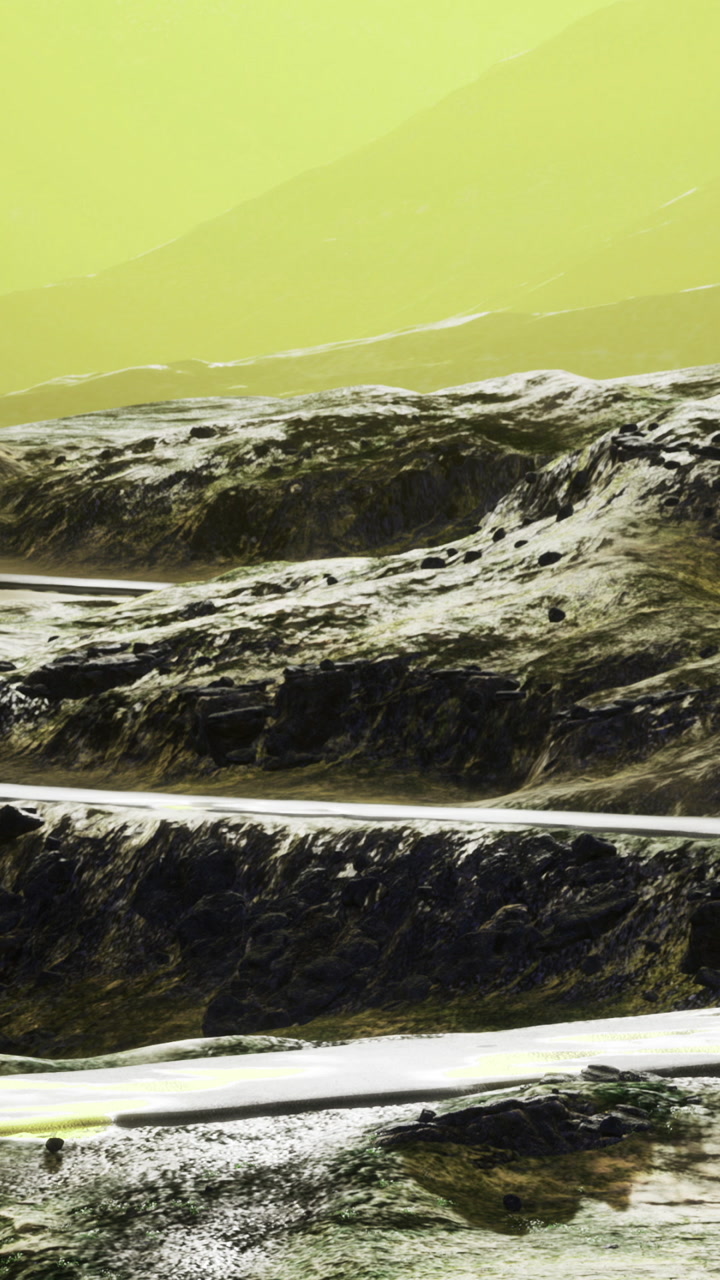 Mystical landscape lit softly showcasing natural curves and textures