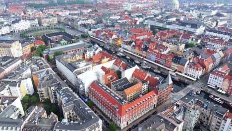 Copenhagen-aerial-cityscape,-Denmark