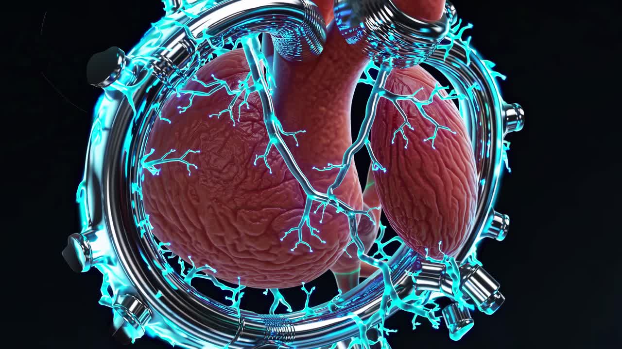 3D Model of Lungs with highlighted circulatory system
