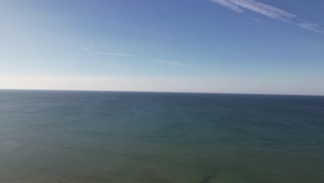 Panoramic-View-Of-Praia-de-Monte-Gordo-Beach-Near-Monte-Gordo-Town-In-Eastern-Algarve,-Portugal