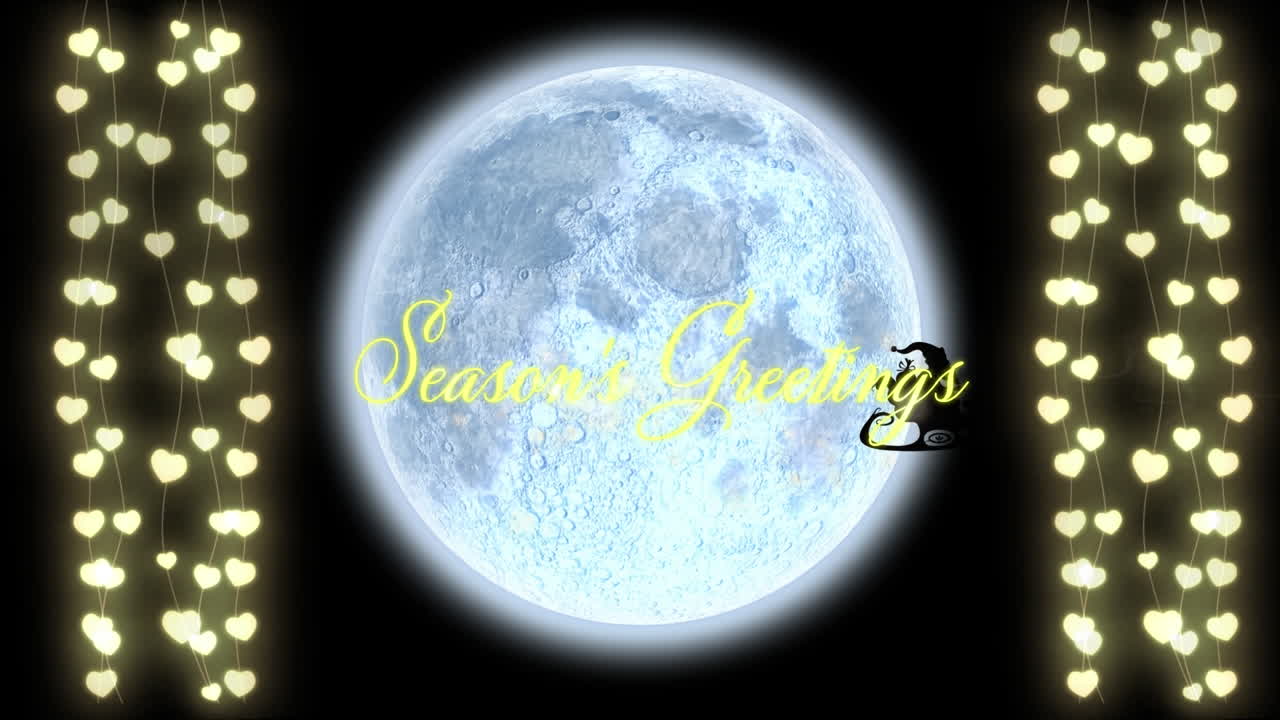 계절 의 애니메이션 인사 문자 산타클로스 와 함께 사 ⁇  이 끌고 있는  ⁇ 매