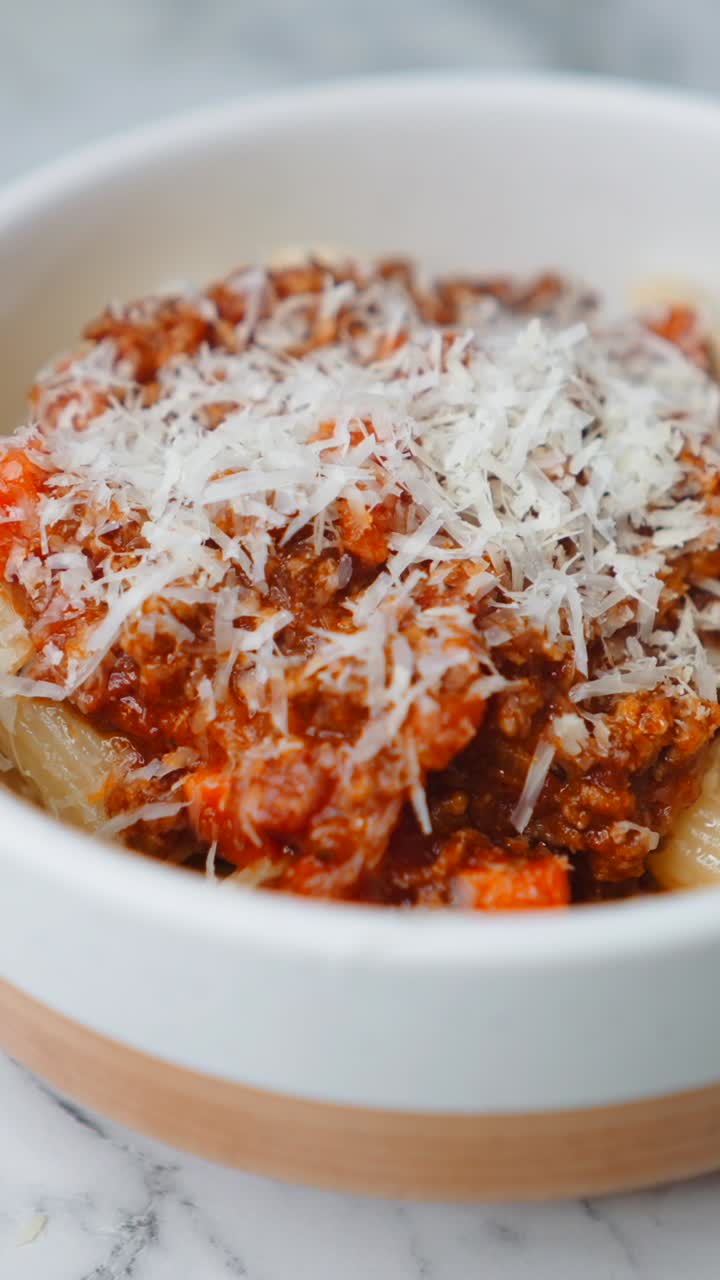 Pasta Bolognese with Parmesan Cheese