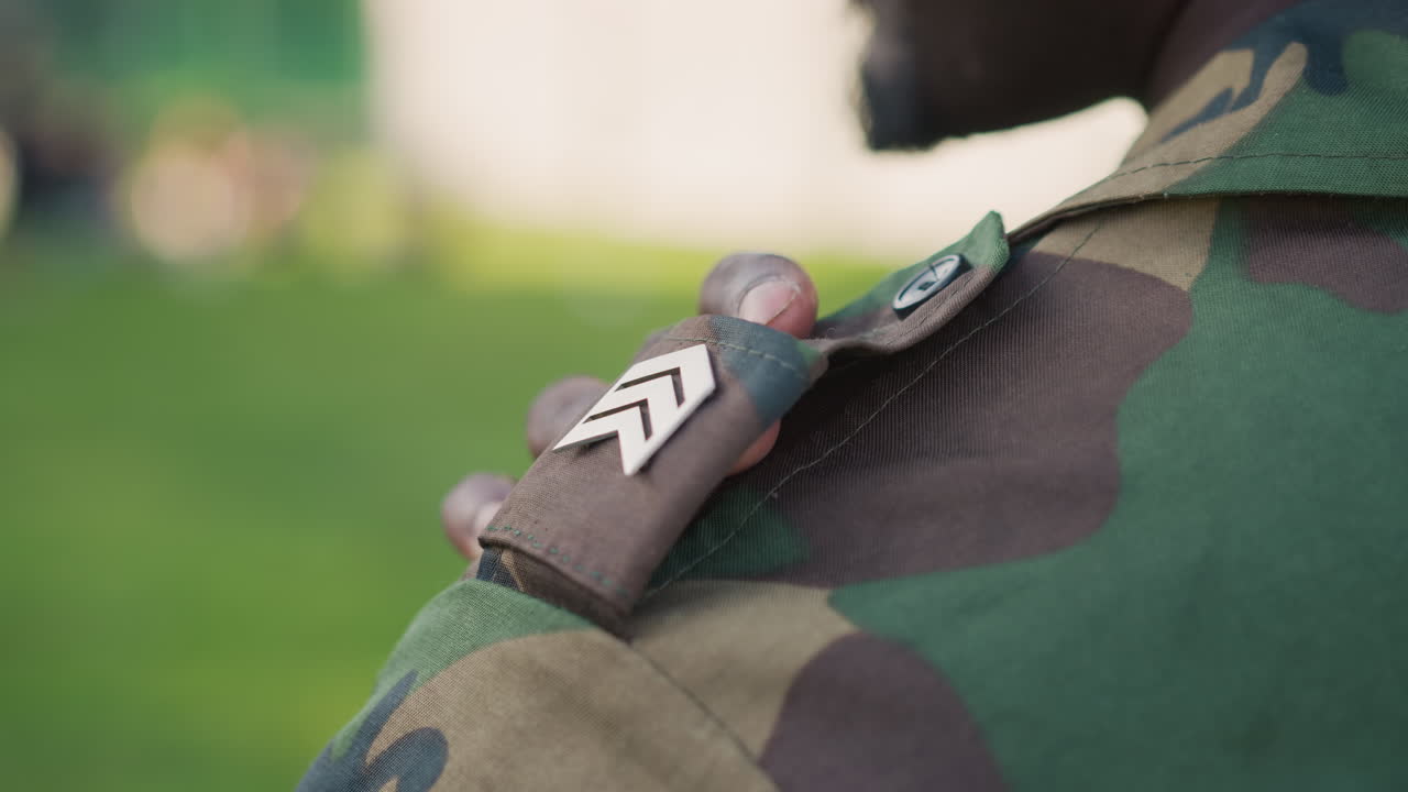 Sergeant Honors Dedication, Quiet Moment Of Leadership Respect, Military Leader Reflecting In Peaceful Outdoor Setting, Sergeant In Calm Tribute Displays Steadfast Commitment During Outdoor Gathering