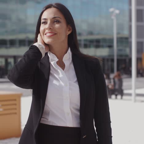 stylish businesswoman waiting for someone