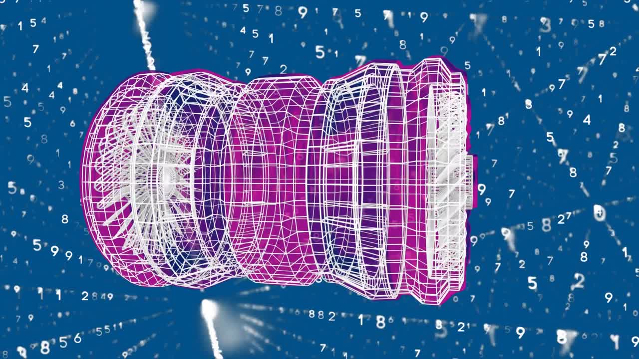 modelo digital 3d de una turbina de avión